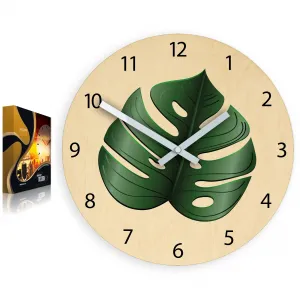 ModernClock Nástenné hodiny Sheet hnedo-zelené