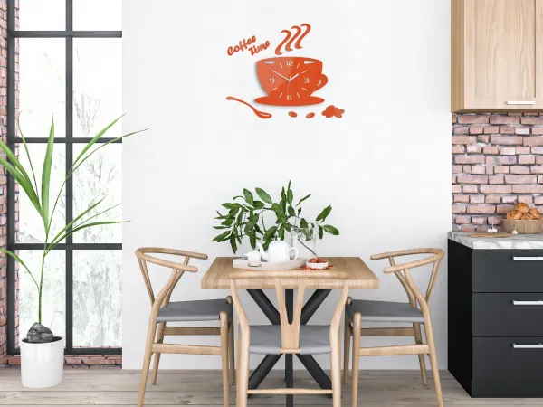ModernClock Nástenné hodiny Coffee oranžové