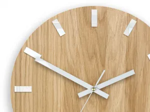 ModernClock Nástenné hodiny Simple Oak hnedo-biele