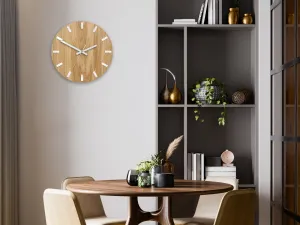 ModernClock Nástenné hodiny Simple Oak hnedo-biele