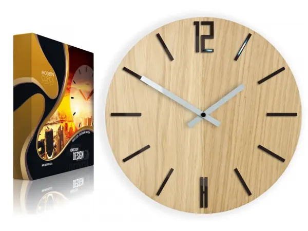 ModernClock Nástenné hodiny Carlo Wood hnedé