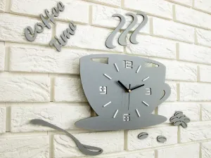 ModernClock Nástenné hodiny Coffee svetlo šedé