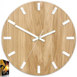 ModernClock Nástenné hodiny Simple Oak hnedo-biele