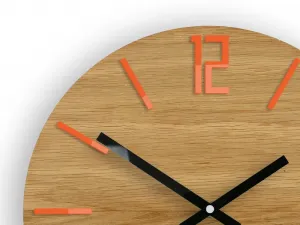 ModernClock Nástenné hodiny Carlo Wood hnedo-oranžové