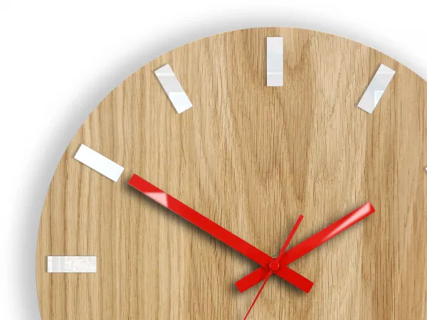 ModernClock Nástenné hodiny Simple Oak hnedo-červené