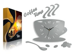 ModernClock Nástenné hodiny Coffee svetlo šedé