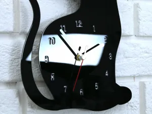 ModernClock Nástenné hodiny Cat čierne