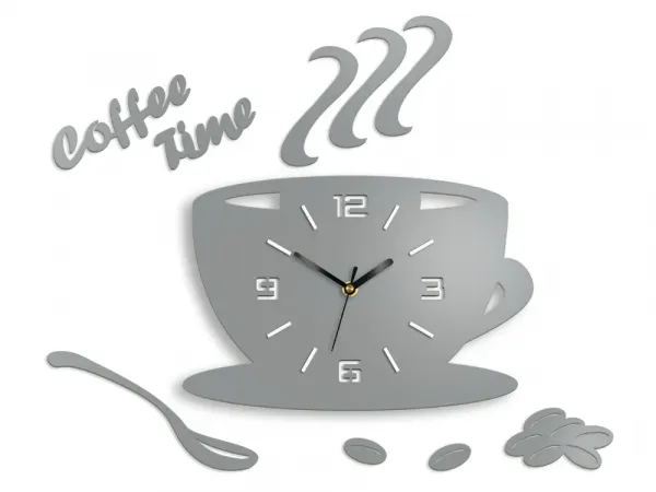 ModernClock Nástenné hodiny Coffee svetlo šedé