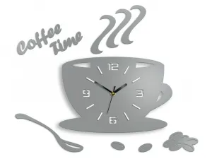 ModernClock Nástenné hodiny Coffee svetlo šedé