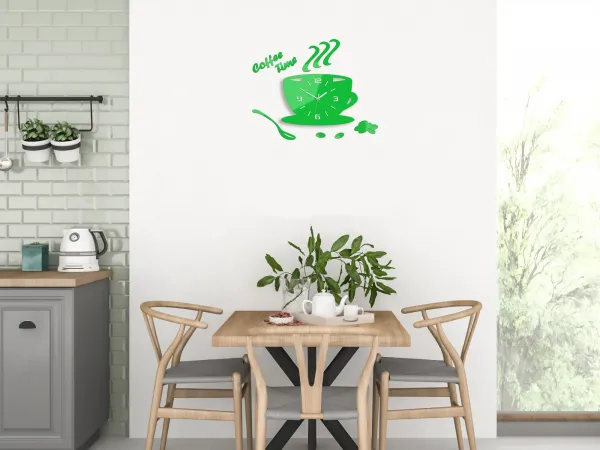 ModernClock Nástenné hodiny Coffee zelené