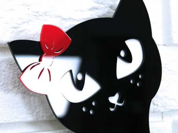ModernClock Nástenné hodiny Cat čierne