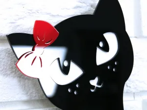 ModernClock Nástenné hodiny Cat čierne