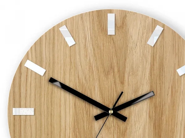 ModernClock Nástenné hodiny Simple Oak hnedo-čierne