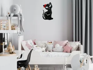 ModernClock Nástenné hodiny Cat čierne