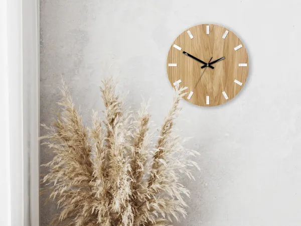 ModernClock Nástenné hodiny Simple Oak hnedo-čierne