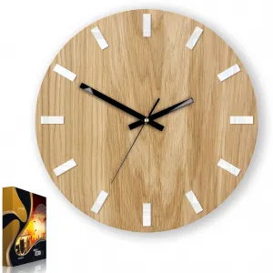 ModernClock Nástenné hodiny Simple Oak hnedo-čierne