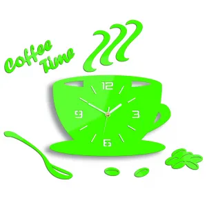 ModernClock Nástenné hodiny Coffee zelené