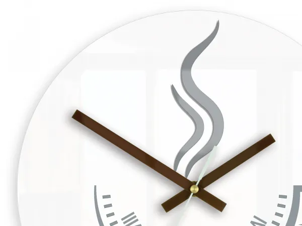 ModernClock Nástenné hodiny Coffe Time biele