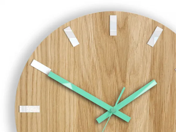 ModernClock Nástenné hodiny Simple Oak hnedo-mätové
