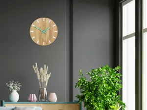 ModernClock Nástenné hodiny Simple Oak hnedo-mätové