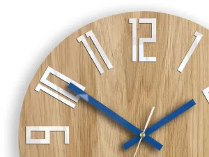 ModernClock Nástenné hodiny Slim hnedo-modré