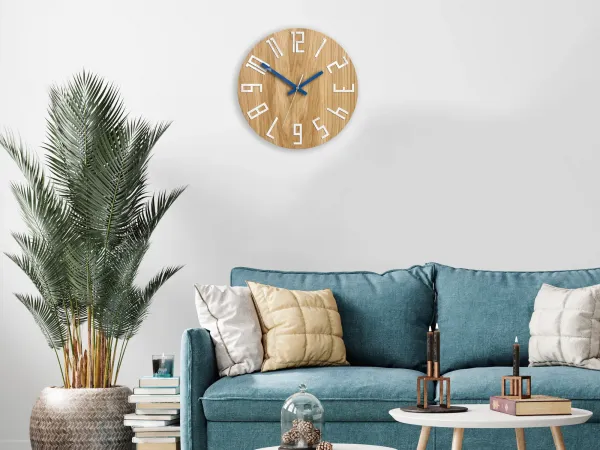 ModernClock Nástenné hodiny Slim hnedo-modré