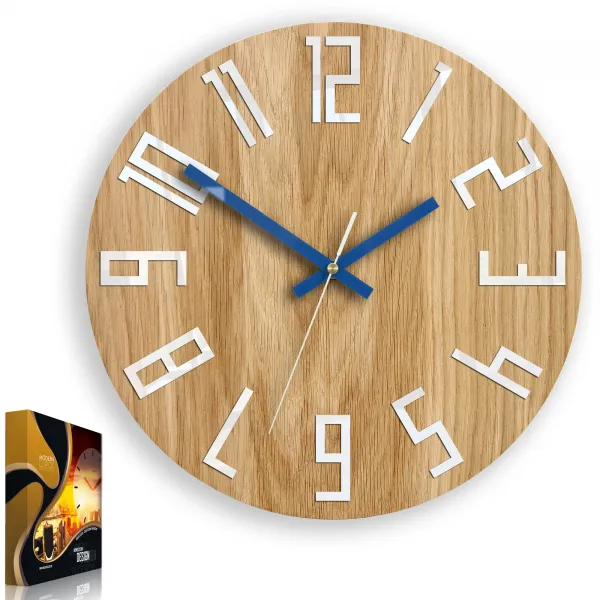 ModernClock Nástenné hodiny Slim hnedo-modré