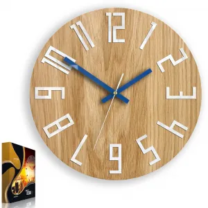 ModernClock Nástenné hodiny Slim hnedo-modré