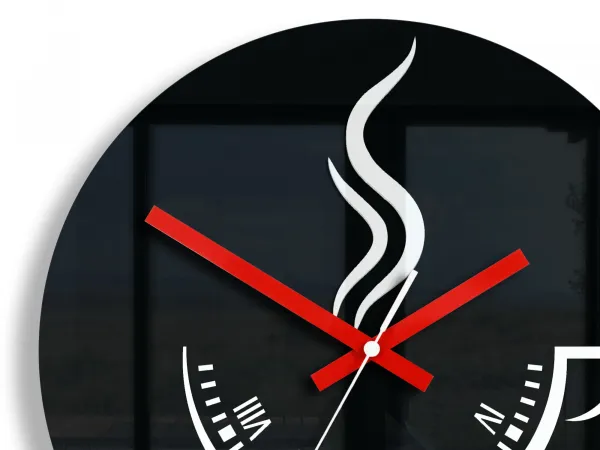 ModernClock Nástenné hodiny Coffe Time čierne