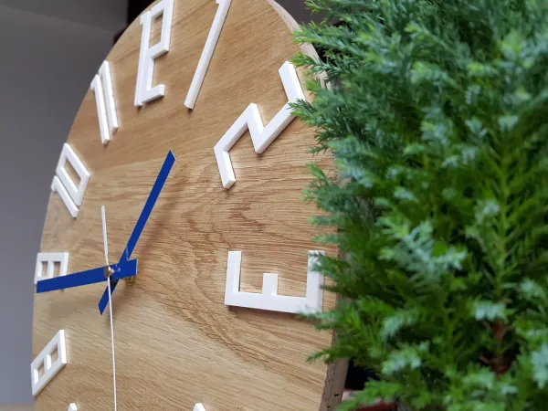 ModernClock Nástenné hodiny Slim hnedo-modré
