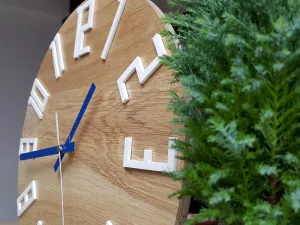 ModernClock Nástenné hodiny Slim hnedo-modré