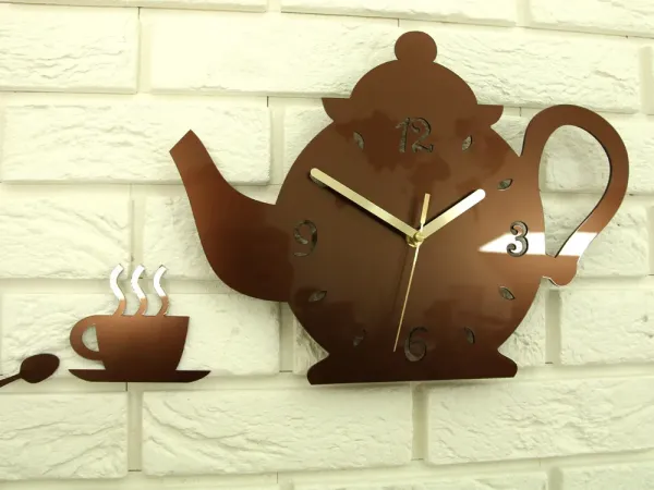 ModernClock Nástenné hodiny Kettle medené