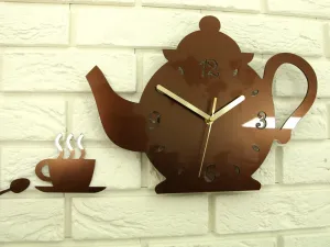 ModernClock Nástenné hodiny Kettle medené