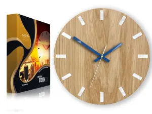 ModernClock Nástenné hodiny Simple Oak hnedo-modré