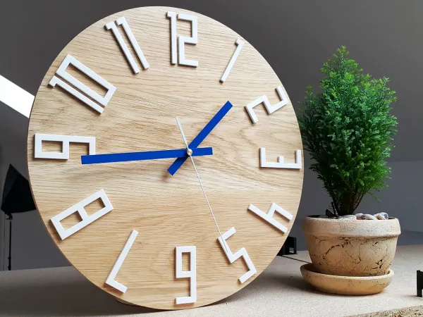 ModernClock Nástenné hodiny Slim hnedo-modré
