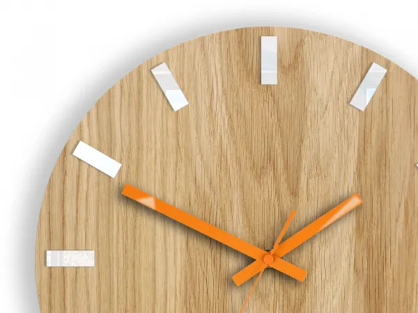 ModernClock Nástenné hodiny Simple Oak hnedo-oranžové