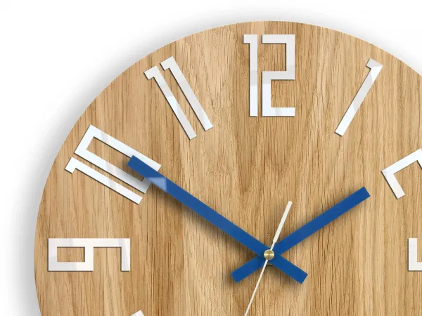 ModernClock Nástenné hodiny Slim hnedo-modré