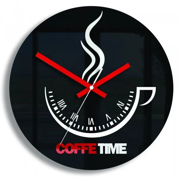 ModernClock Nástenné hodiny Coffe Time čierne