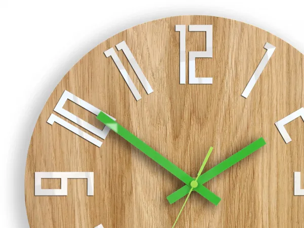 ModernClock Nástenné hodiny Slim hnedo-zelené