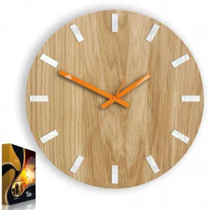 ModernClock Nástenné hodiny Simple Oak hnedo-oranžové