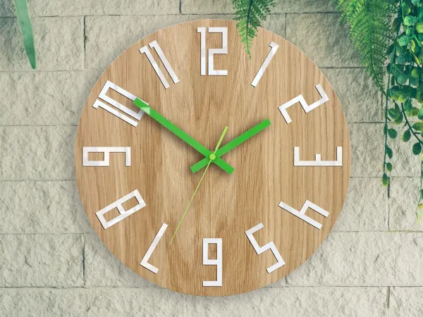 ModernClock Nástenné hodiny Slim hnedo-zelené