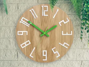 ModernClock Nástenné hodiny Slim hnedo-zelené