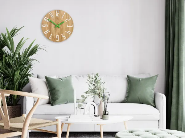 ModernClock Nástenné hodiny Slim hnedo-zelené
