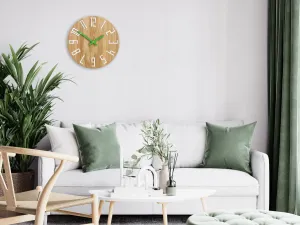 ModernClock Nástenné hodiny Slim hnedo-zelené