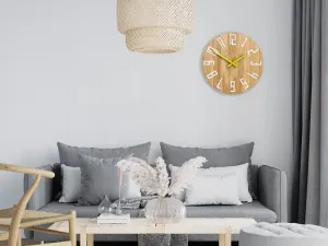 ModernClock Nástenné hodiny Slim hnedo-žlté