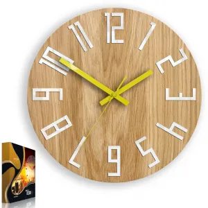 ModernClock Nástenné hodiny Slim hnedo-žlté