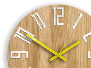 ModernClock Nástenné hodiny Slim hnedo-žlté