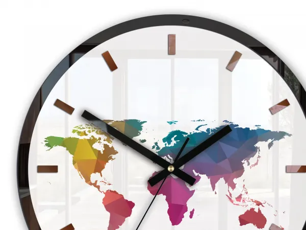 ModernClock Nástenné hodiny Map farebné