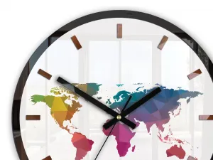 ModernClock Nástenné hodiny Map farebné