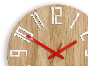 ModernClock Nástenné hodiny Slim Mit hnedo-červené